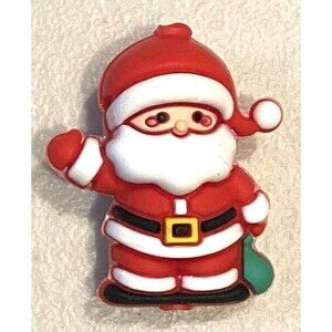 Focal Bead - Lot of 4 - 1.12" x 1" 3D Santa #FB098